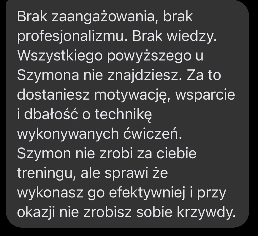 Opinia podopiecznego – wiadomość