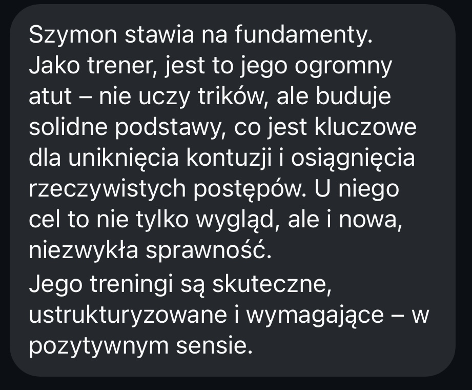Opinia podopiecznego – wiadomość