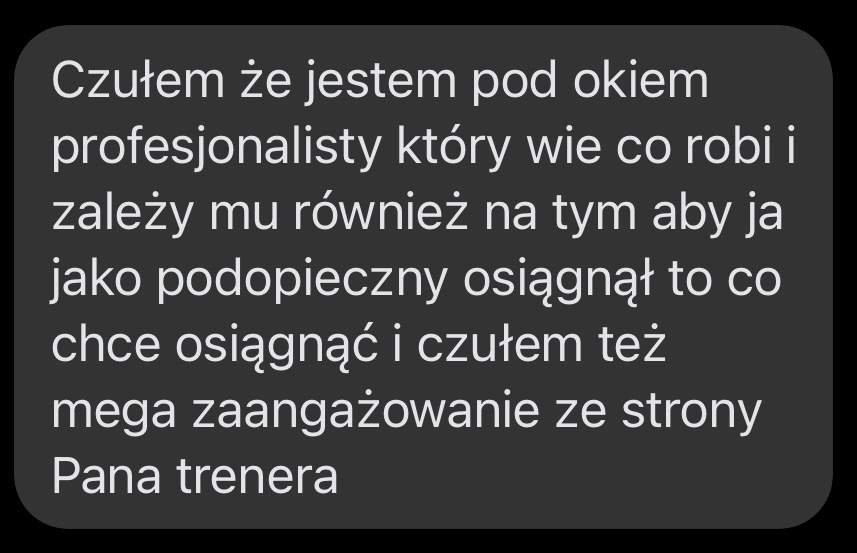 Opinia podopiecznego – wiadomość