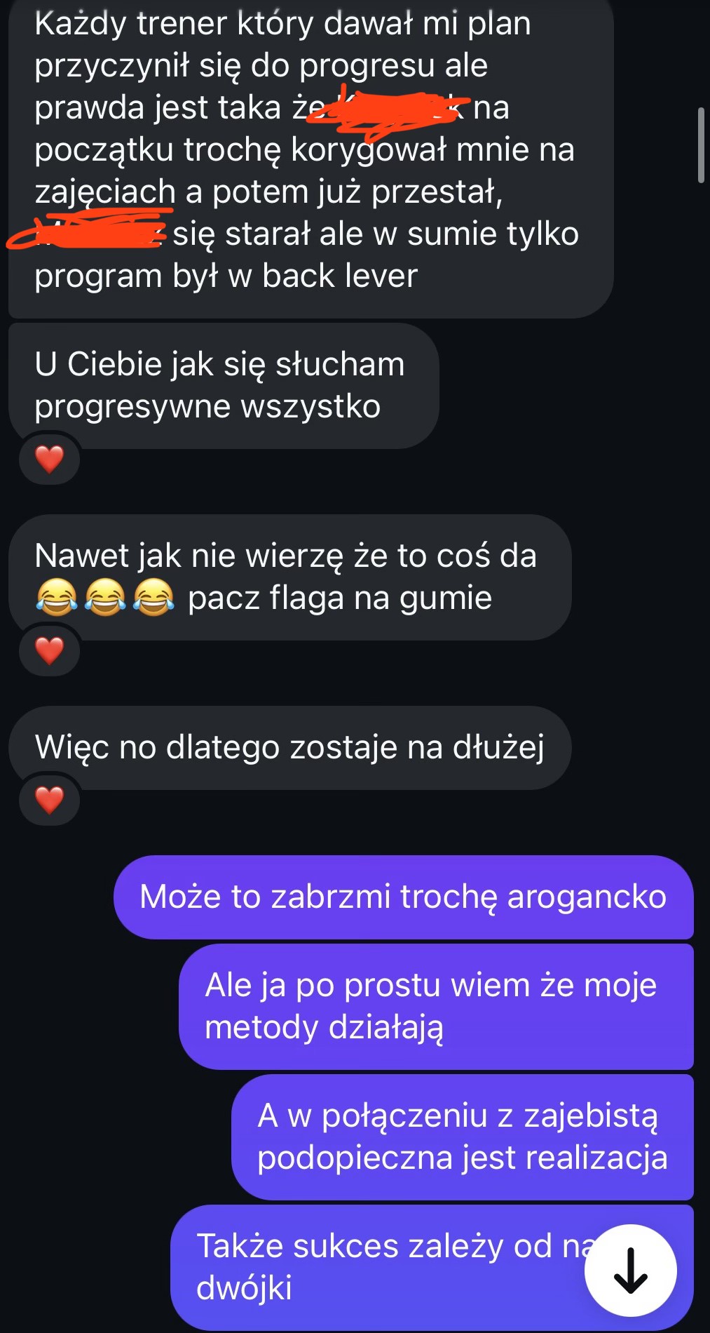Opinia podopiecznego – wiadomość