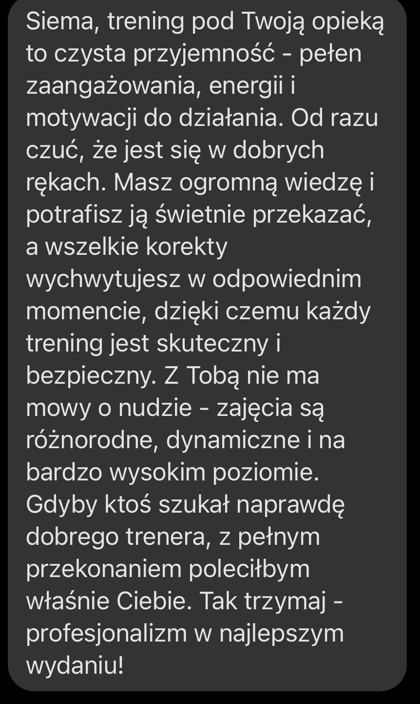 Opinia podopiecznego – wiadomość
