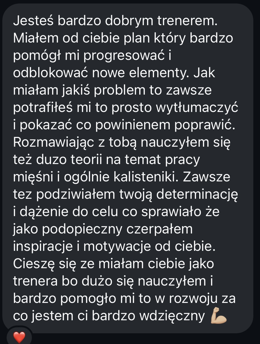 Opinia podopiecznego – wiadomość